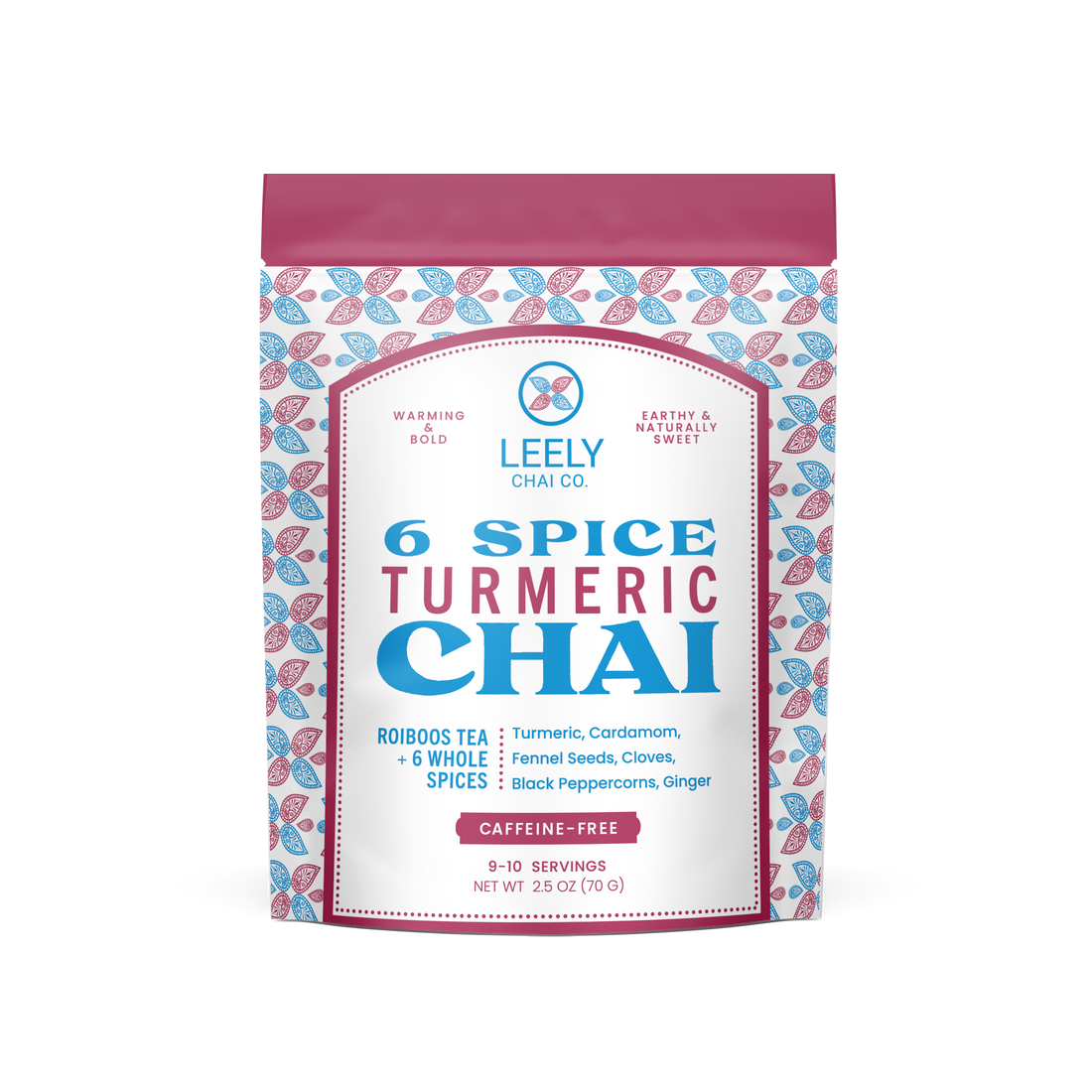 6 Spice Turmeric Chai Caffeine Free warming Ayurvedic inspired turmeric tea with black pepper