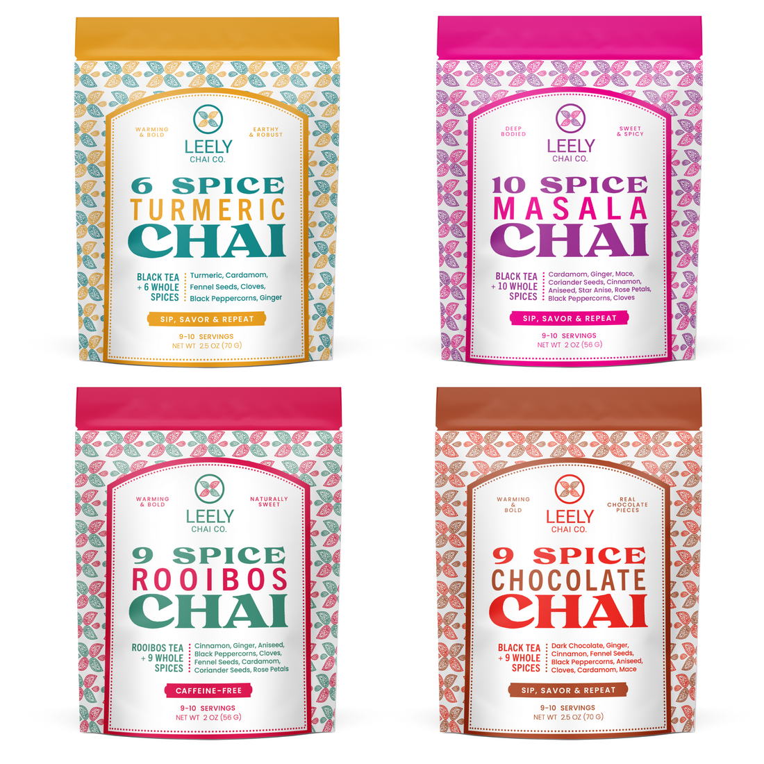 Chai Half Size 4 Pack Assorted premium chai blends crafted for lasting freshness and everyday brewing