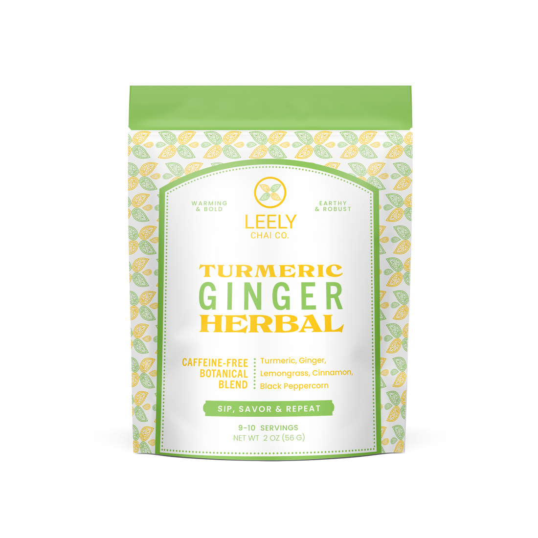 Turmeric Ginger Herbal Tea blend with turmeric and ginger spices.